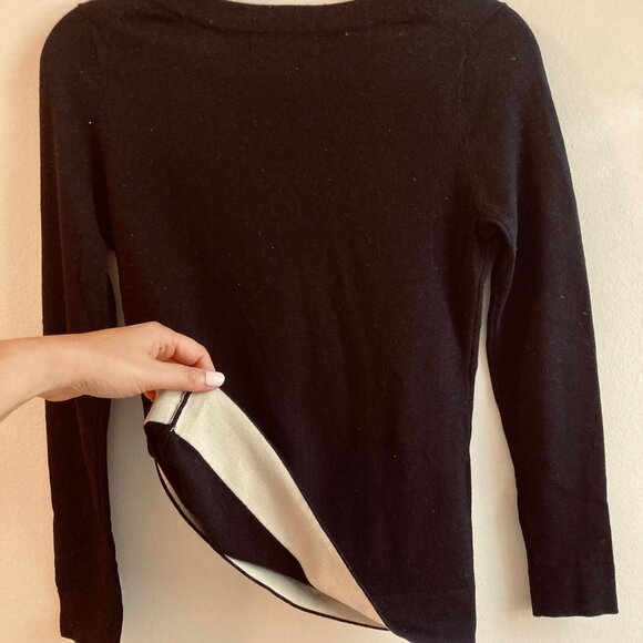 Banana Republic Black Extra Fine Merino Wool Sweater Normcore Size XS Petite - Picture 5 of 8